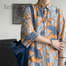 [Anteater]남성 반팔셔츠 플라워 아우터 빅사이즈 캐주얼 a2 68130