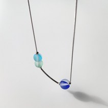 블루씨티 블루 원석 파이프 뱀줄 레이어드 목걸이