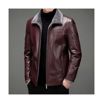 남성용 진짜 가죽 재킷 라펠 비즈니스 캐주얼 루즈 코트 봉제 남성 의류 가을 겨울