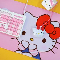마우스 장패드 장패드 헬로키티 귀여운 정품 게이밍 키보드, 연핑크
