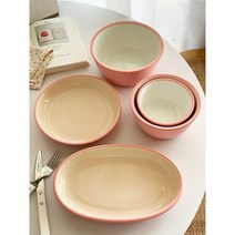 법랑그릇 볼 홈카페 접시 레트로, 03.핑크 7인치 그릇