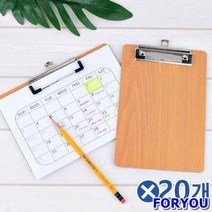 ForU542 A5 우드 클립보드 메뉴거치대 메뉴꽂이 메뉴보드 20개 클립보드메뉴판, 세로형
