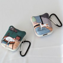 게으른 고양이 에어팟 귀여운 케이스 1/2세대, B