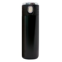 리안 원터치 LED온도표시 텀블러 400ml, 블랙