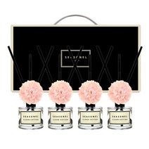 시즈넬 사계절 선물세트 디퓨저 50ml x 4p 메리골드 핑크꽃, 클린코튼향