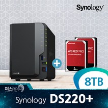 시놀로지 DS220  WD RED Pro 8TB (4TB x 2)