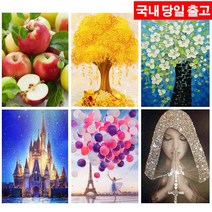 보석 십자수 패브릭 키트 DIY 비즈 큐빅 (3+1) BSX014, 72번 액자 40x30/30x40 형