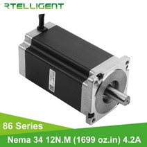 스테퍼모터 rtelligent nema 34 12n.m 토크 스테핑 0.91.8도 본체 길이 156mm 하이브리드 dc 전기