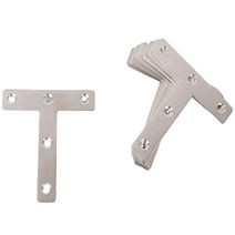 T자형 연결 보강 평철 10개 철물 경첩 스텐 판 가구고정 꺽쇠, 80mm