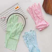 [도란몰] 작은손고무장갑 파스텔 미끄럼방지 예쁜 고무장갑, 중간 두께(L) - 그린