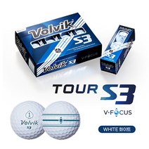 VOLVIK 볼빅 투어 S3 V포커스(TOUR S3 V-FOCUS) 화이트 I로고인쇄무료I포장가능I볼빅종이가방증정, 동봉 요청, 포장 요청, 로고 요청
