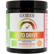 Zhou Nutrition 케토 드라이브 오렌지 망고 8.29 oz (235 g)