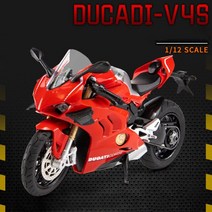 1:12 Ducati V4S Panigale 다이 캐스트 오토바이 모델 장난감 복제본 소리와 빛 생일 선물 크리스마스 선물 컬렉션 자전거, 레드 노 박스