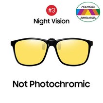 낚시 polarized pilot 플립 업 클립 온 선글라스 남자 photochromic uv400 여성 운전 태양 안경 color change night vision 292, 한 사이즈, 3 야간 투시경