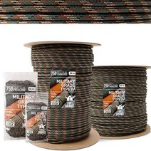Three Vikings 프리미엄 340.2kg(750파운드) 전술 파라코드 로프 낙하산 코드 다양한 색상과 길이 연속 스풀 - 레드 304.8m(1000피트) (스풀에 코일 링), Yellow 750 Lb