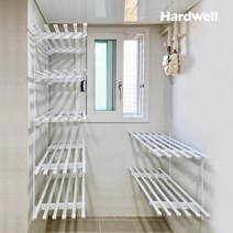 하드웰 베란다 시스템 벽선반 2단 사각 세탁실 벽걸이 철제, 2단 사각(80x45cm)높이60cm