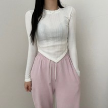 VANANA2 여성 데일리 라운드넥 베이직 기본 사선 기모 긴팔 티셔츠 3color