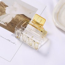 수스다 그라데션 사각 유광 반달 아크릴 나비 집게핀 올림머리 헤어집게핀