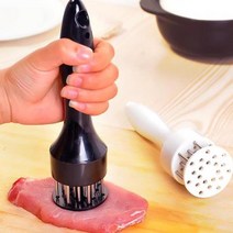 수동 고기 분쇄기 부드러운 고기 바늘 직업 고기 고기 Tenderizer 바늘 스테인레스 스틸 음식 쵸퍼 주방 도구, Black, 하나