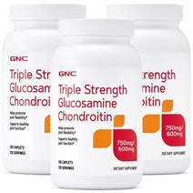 GNC [3개 SET] 트리플 스트렝스 글루코사민 콘드로이틴 120정 (캐플렛) Triple Strength Glucosamine Chondroitin 120cts=, 1세트