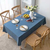 명품 식탁보 모던 미니멀 뉴트로 테이블보 자수 린넨 Yin Shang, 60 * 60cm, 약간 맑은 진한 파란색 식탁보 꿈