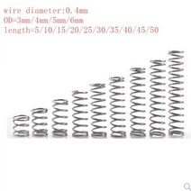20 개/몫 0.4mm 스테인레스 스틸 마이크로 소형 압축 스프링 OD 3mm/4mm/5mm/6mm 길이 5mm ~ 50mm, 35mm, 3mm 20pcs, 35mm