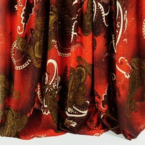 원단대장 프린트 폴리스판 자가드 스판 패턴 빨강색 페이즐리 의류 원단