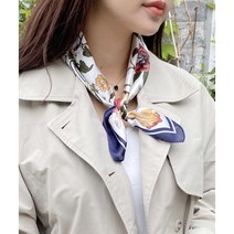 미미샵 플라워60 쁘띠스카프(3color)봄 미니 사각 실크 포인트 021