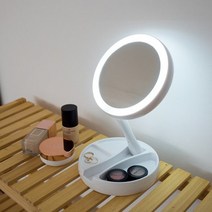파우더룸 LED 화장 조명 수납 폴딩거울 확대경, 단일모델