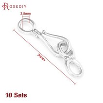 22x4MM 27x5MM 36x7MM 24K 골드 컬러 황동 목걸이 팔찌 걸쇠 커넥터 Diy 쥬얼리 결과 액세서리, [09] 44674-Silver Color