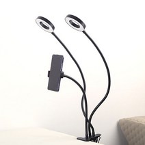 폰거치 유투브조명 탁상용 더블 링라이트 유튜브조명 유튜브교육 led 촬영, 블랙