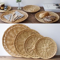 고급 싸리채반 싸리전판 원형 20cm 25cm 30cm 35cm 부침개 튀김 전 쟁반 소쿠리 빵트레이