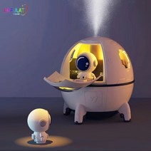 depulat astronaut air 가습기 usb 초음파 쿨 미스트 아로마테라피 물 디퓨저 led light astronauthumidificador kid gift, 흰색 2