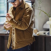 남자 자켓 아메리칸 빈티지 코듀로이 패딩 칼라 도톰 보온 코트 Jacket TS2307205