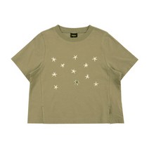 블루테일2 카키 크롭 반팔 티셔츠 AXB8TS03KK