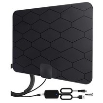 실내 안테나 지상 디지털 안테나 4K HD TV 안테나 [2022 최강 수신 범위] 신호 부스터 내장 고성능 360도 전방위 수신 간단 설치 박형&소형 경량 설계 무료 시청 USB식 UHF VHF 대응 실내 실내용