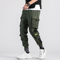남자 여름 작업 바지 아이스 팬츠 힙합 보이 트랙 탄성 허리 harem pant men streetwear punk ribbons design pants male black