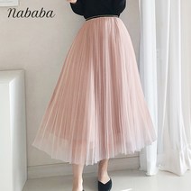 나바바 NS011 블랑 샤스커트 주름스커트 망사치마 스커트