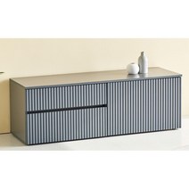 오피스텔 모던 템바보드 낮은서랍 거실장(180cm 3색) 유럽풍 얇은 티비장, 01.1800낮은_서랍좌측, 01.화이트