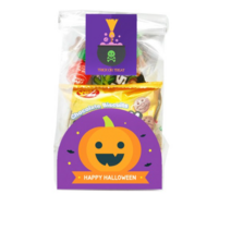 도나앤데코 할로윈 쿠키받침 펌킨 해피할로윈 보라색 20p + 비닐20p + 러블리 할로윈 마녀의 방 사각 4cm 스티커 20p, 혼합 색상, 6세트