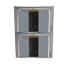 리빙박스 옷 이불 잡화 정리함 특대형 100L 2개, 그레이100L