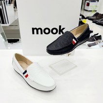 [무크] 여성 천연가죽 봉합 캐주얼 로퍼 (516022219)화이트 블랙