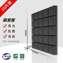 흡음재 방음부스 방음벽 스펀지 세트 10장, 1. 고밀도-난연-접착제-검정색