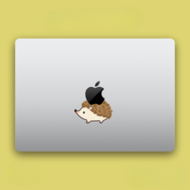 맥북 로고 고슴도치 아트 스티커 노트북 프로 스크래치 커버, 적응 A1286/1297, 고슴도치 위에 사과