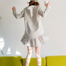 비비드글램 스트라이프 루즈핏 원피스 2color 단가라 데일리웨어