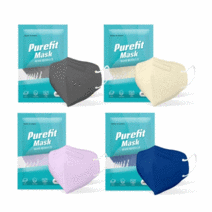 퓨어핏 컬러마스크 대형 새부리 50매 / Purefit color mask 덴탈 비말차단 재채기 약국 편의점 운동할때 국내생산 일회용마스크, 그레이, 25매입 총50매