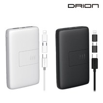 [당일 출고] 드리온 8000mAh 거치대 보조배터리 C타입 8핀 젠더 5핀 케이블, 블랙, 드리온 8000mAh 거치형 보조배터리