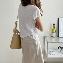 수키 부클 캡소매 니트 1076008