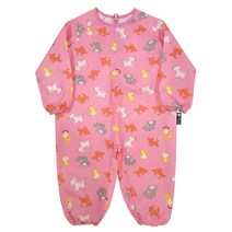 유아동 전신미술가운 지퍼형, 핑크동물