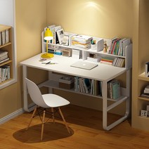 아이방 책상 데스크탑 스터디테이블 원룸 다용도 수납, 책장으로업그레이드100cm블랙월넛블랙선반